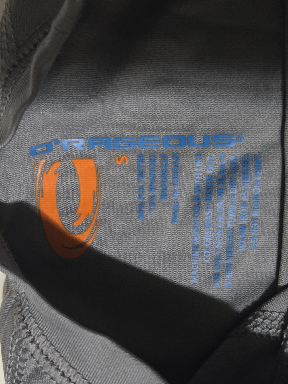 Men's Gray O'rageous  Performance Swim Shirt - Small